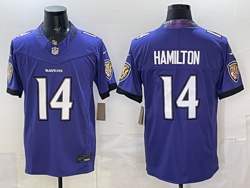 Men Baltimore Ravens #14 Hamilton blue Nike 2026 NFL Jersey 0522001
